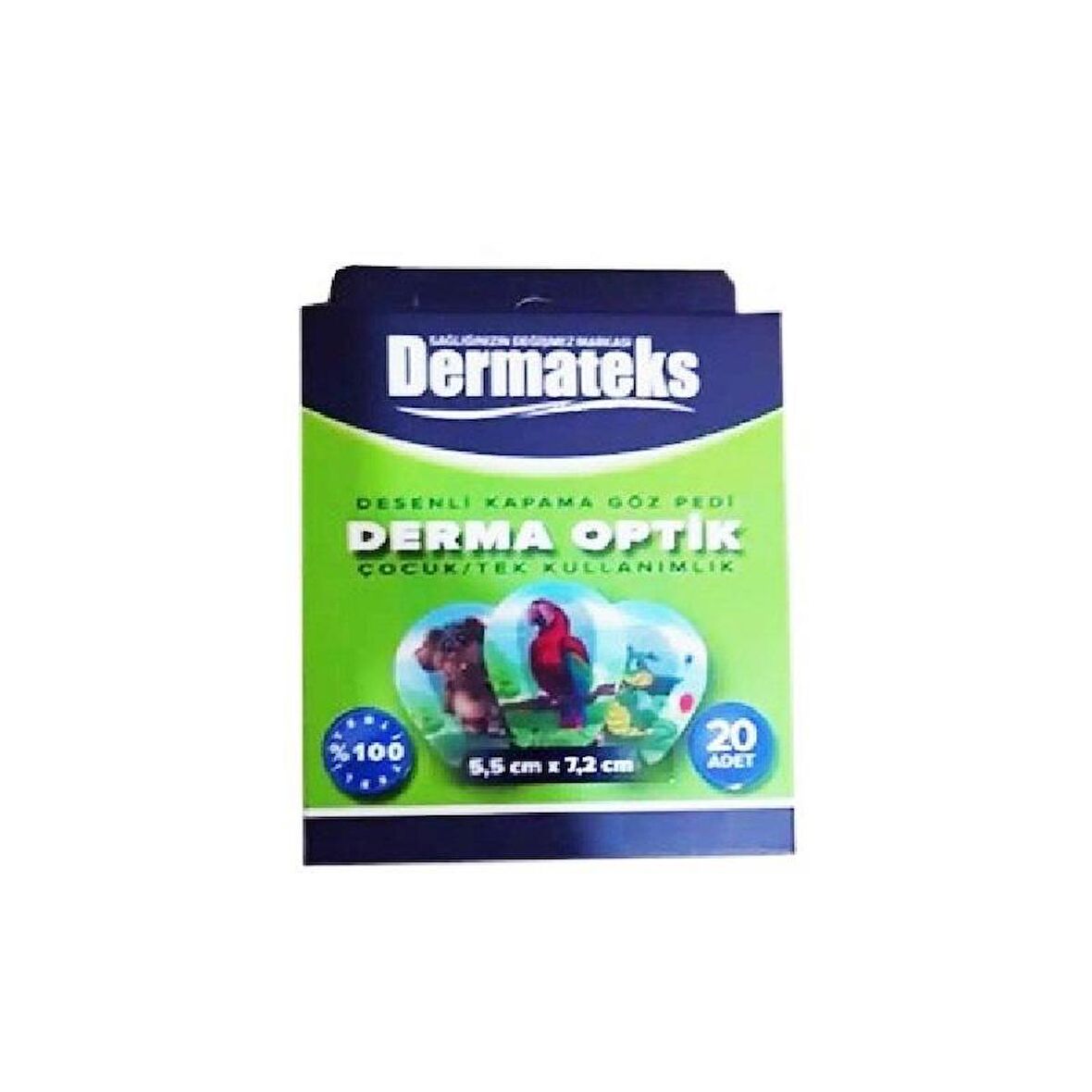 Dermateks Desenli Göz Pedi Derma Optik Çocuk 5,5cm x 7,2cm - 20 Adet