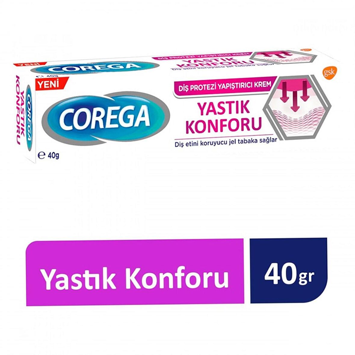 Corega Yastık Konforu Diş Protez Yapıştırıcı Krem 40 gr