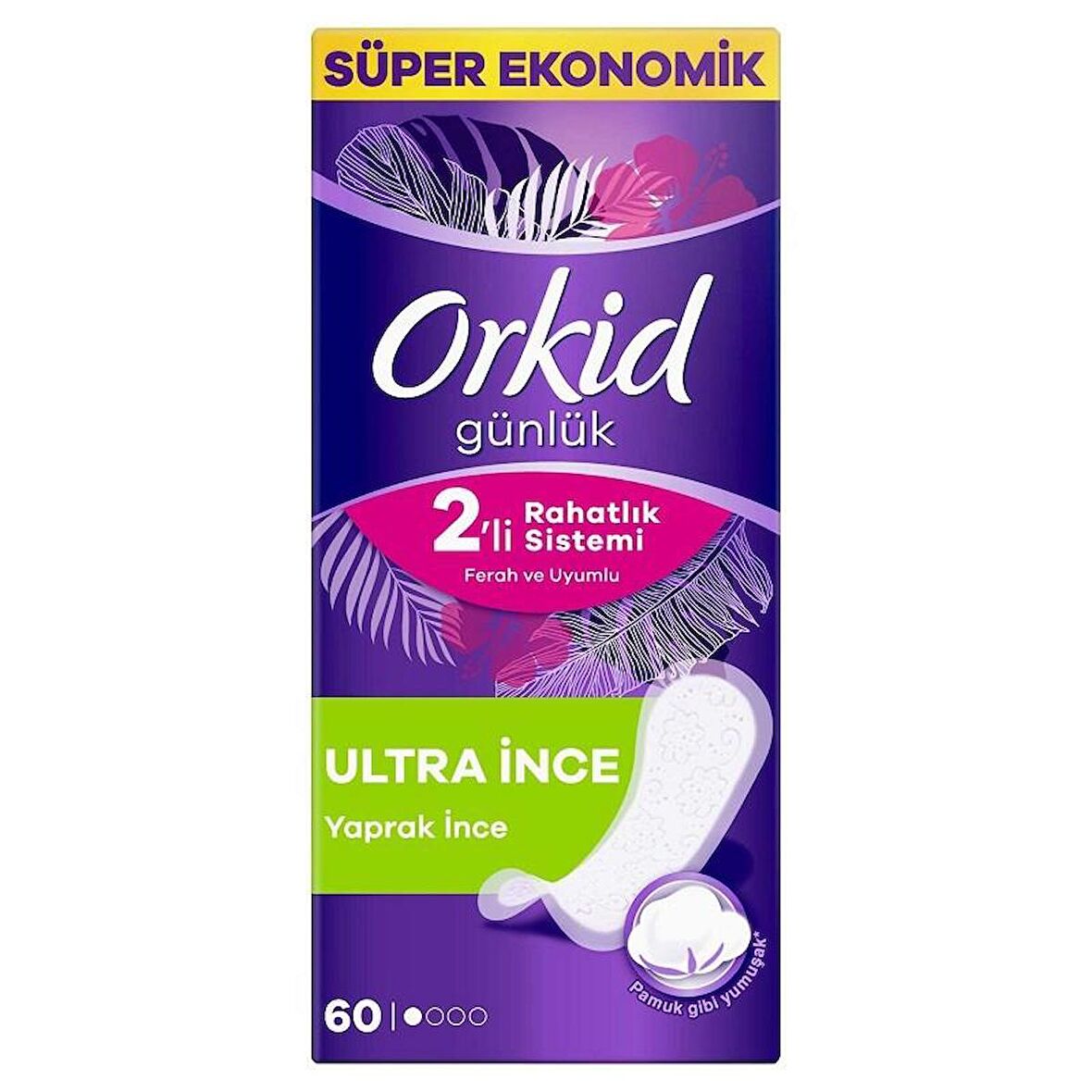 Orkid Yaprak Günlük Hijyenik Ped Normal Süper Ekonomik Paket 60'lı