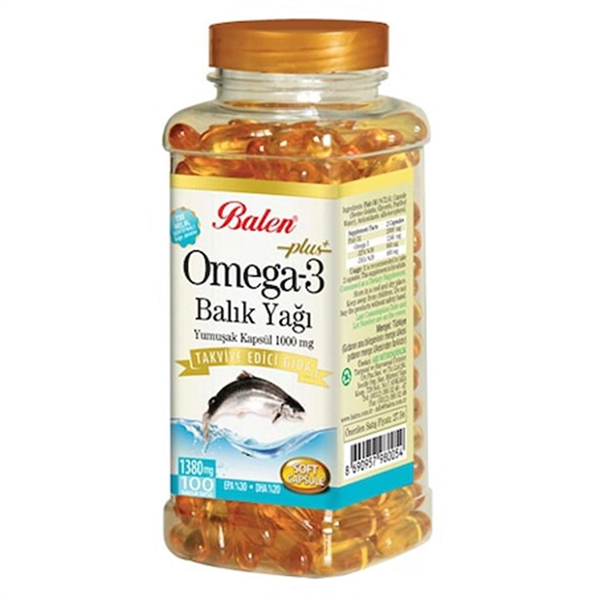 Balen Omega 3 Balık Yağı 1380 mg 100 Yumuşak Kapsül