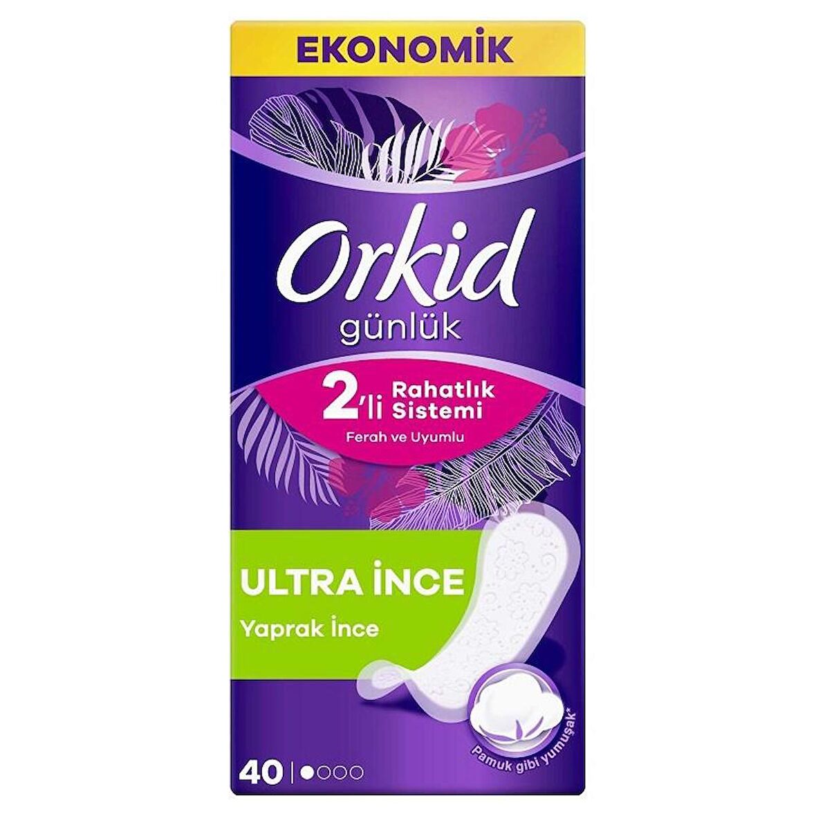 Orkid Yaprak Günlük Hijyenik Ped Normal Ekonomik Paket 40'lı