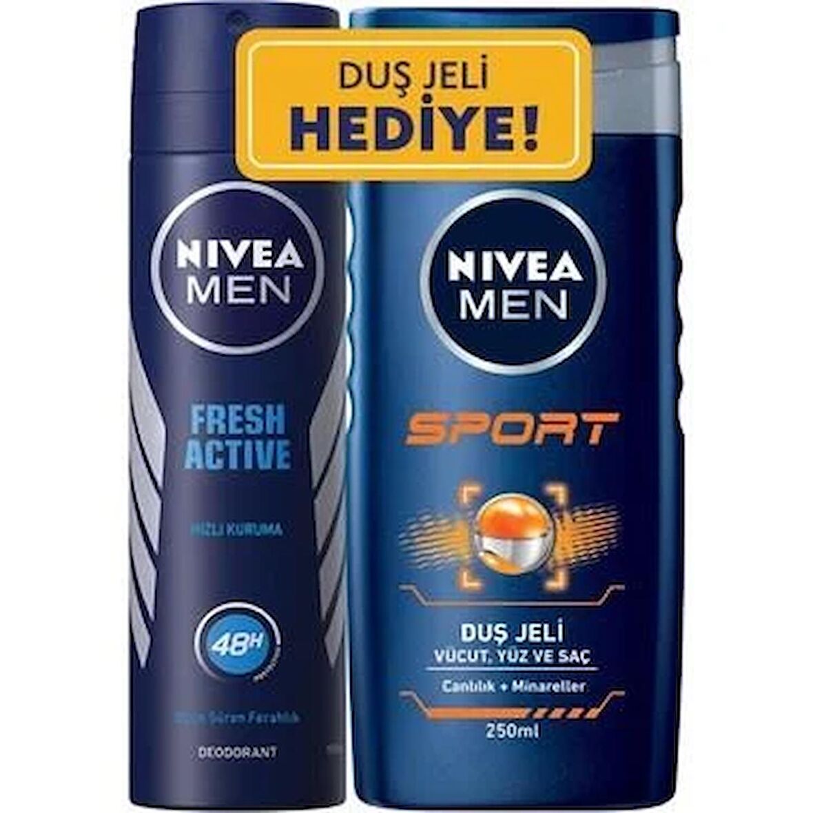 Nivea Deo Sprey Fresh Active For Men 150 ml + Duş Jeli 250 ml
