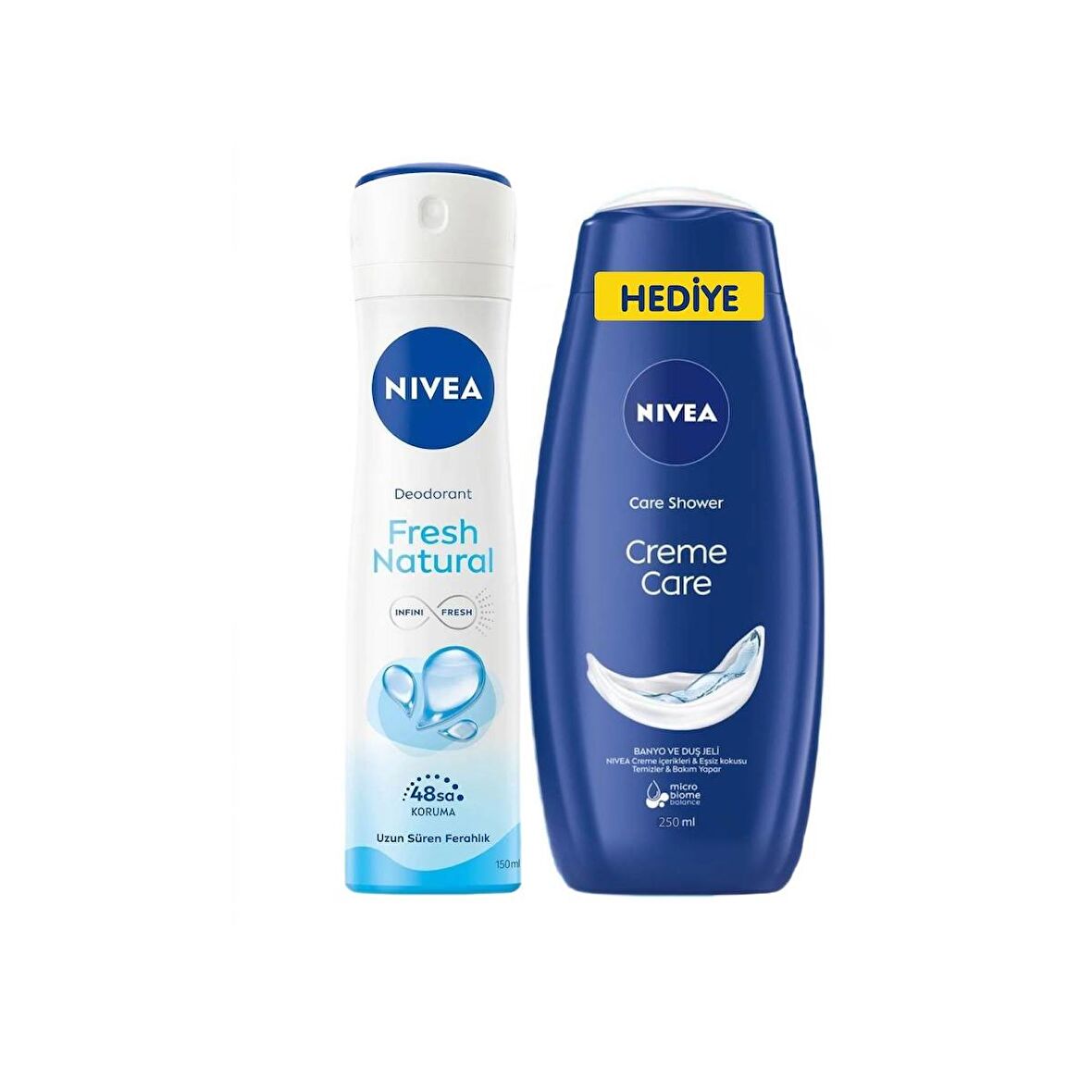 Nivea Deodorant Sprey Fresh Natural Women 150 ml + Duş Jeli Crème Care 250 ml