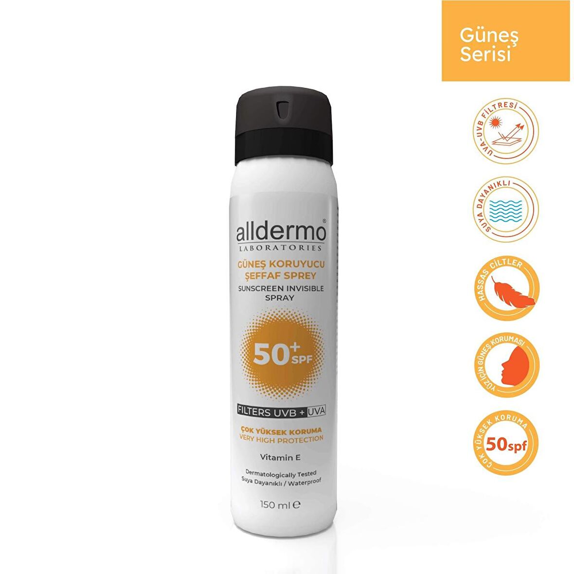 Alldermo Invisible Aerosol Sprey SPF50 150 ml