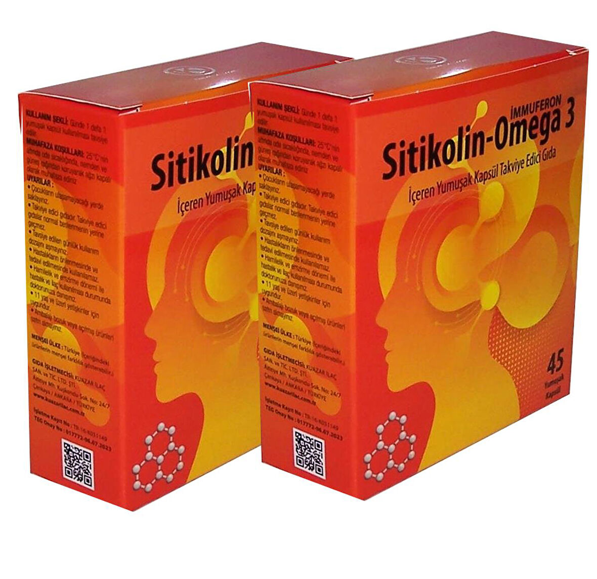 Sitikolin-Omega 3 45 Softjelt - 2'li