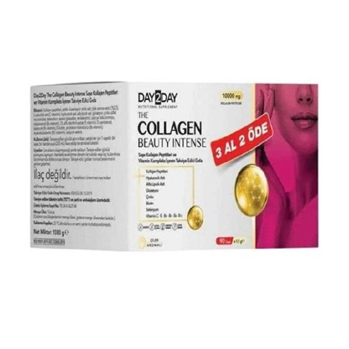 Day2Day The Collegen Beauty Çilek Aromalı 10000 mg 30 Saşe - 3 Al 2 Öde