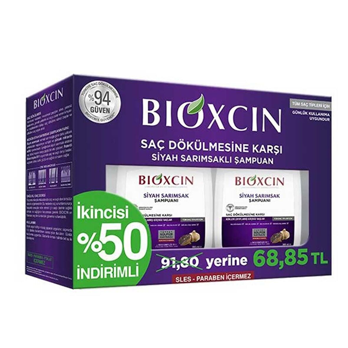 Bioxcin Saç Dökülmesine Karşı Siyah Sarımsaklı Şampuan İkincisi %50 İndirim