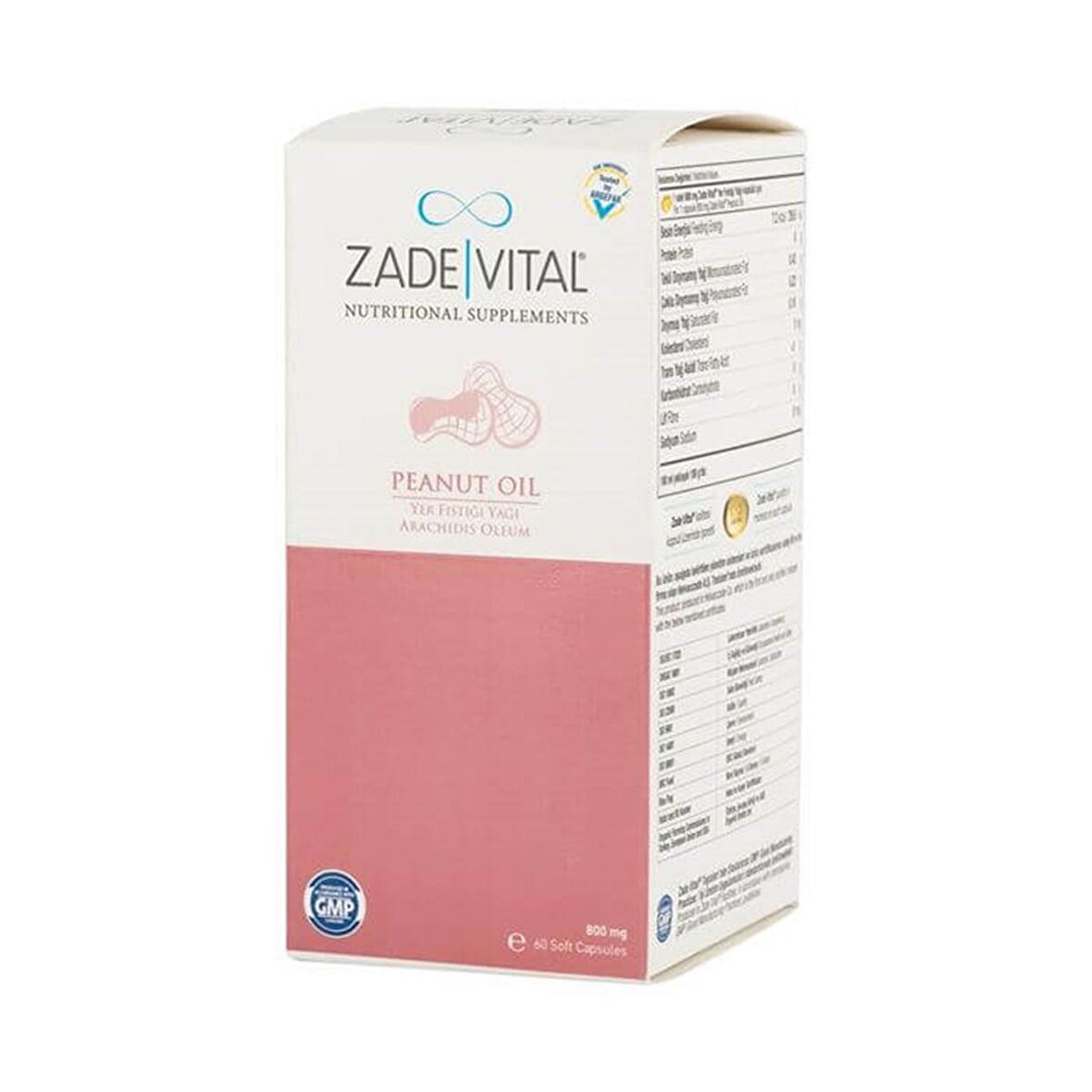 Zade Vital Fıstık Yağı 800 mg 60 Yumuşak Kapsül