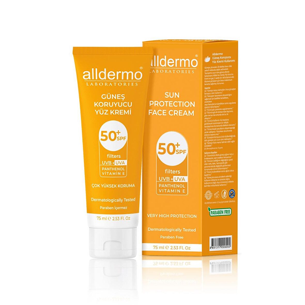 Alldermo Güneş Koruyucu Yüz Kremi SPF50+ 75 ml