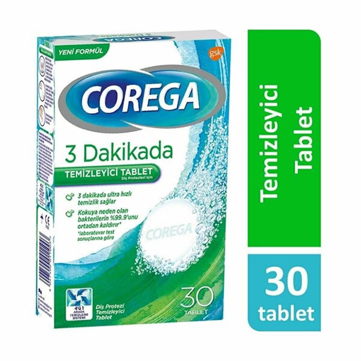 Corega 3 Dakikada Temizleyici 30 Tablet