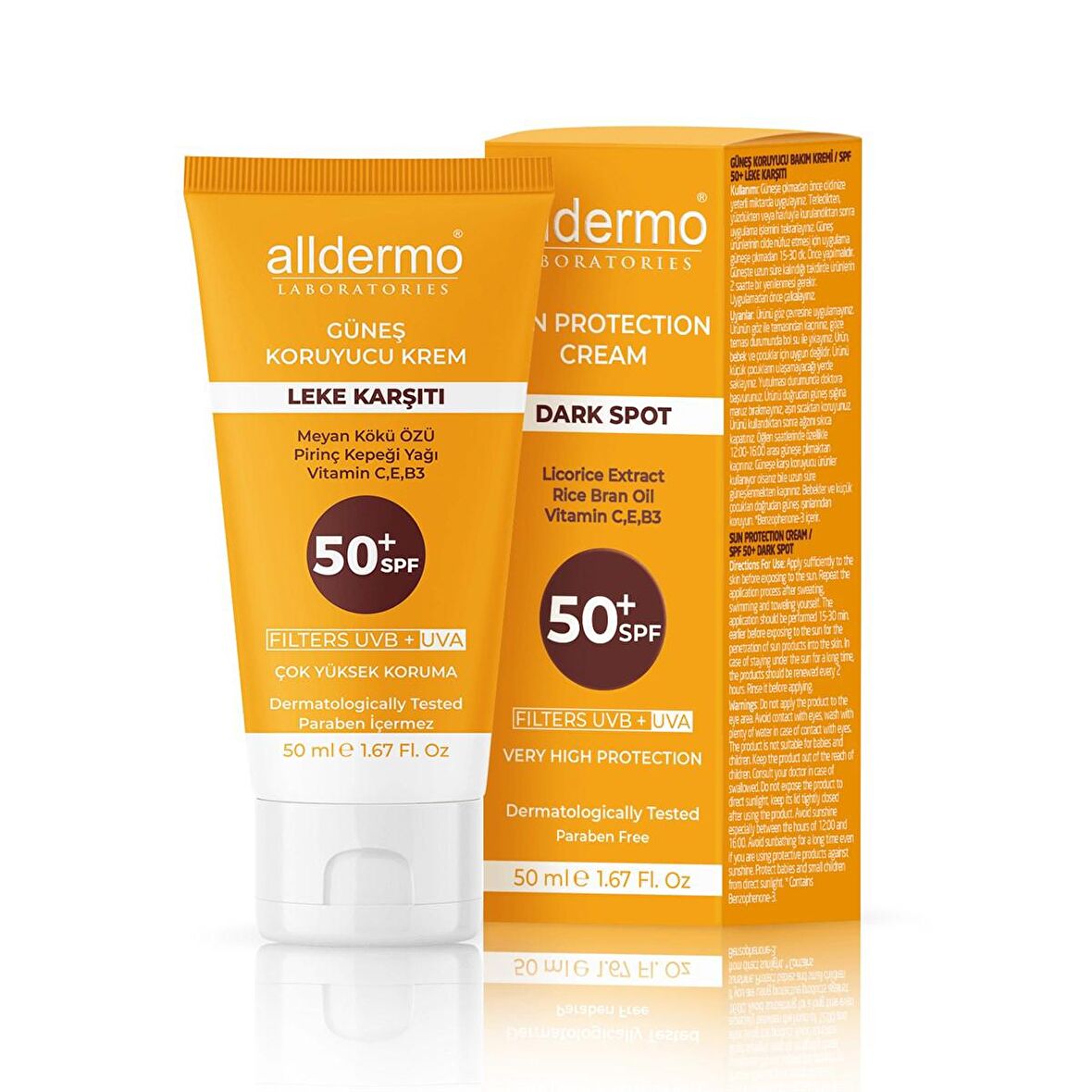 Alldermo Leke Karşıtı Güneş Koruyucu Krem SPF50 50 ml