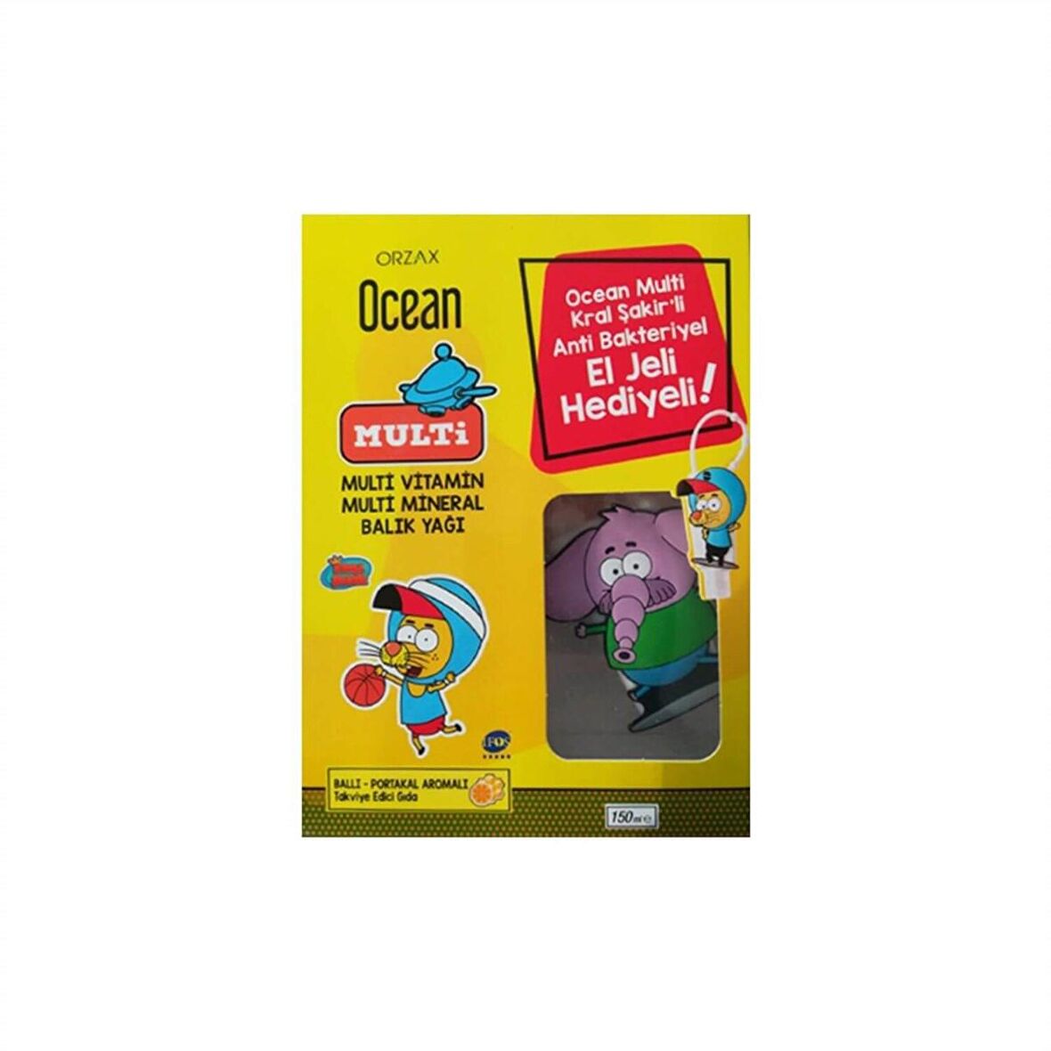 Ocean Multi Kral Şakir Ballı Portakal Aromalı 150 ml + White Anti Bakteriyel El Jeli Hediyeli 30 ml