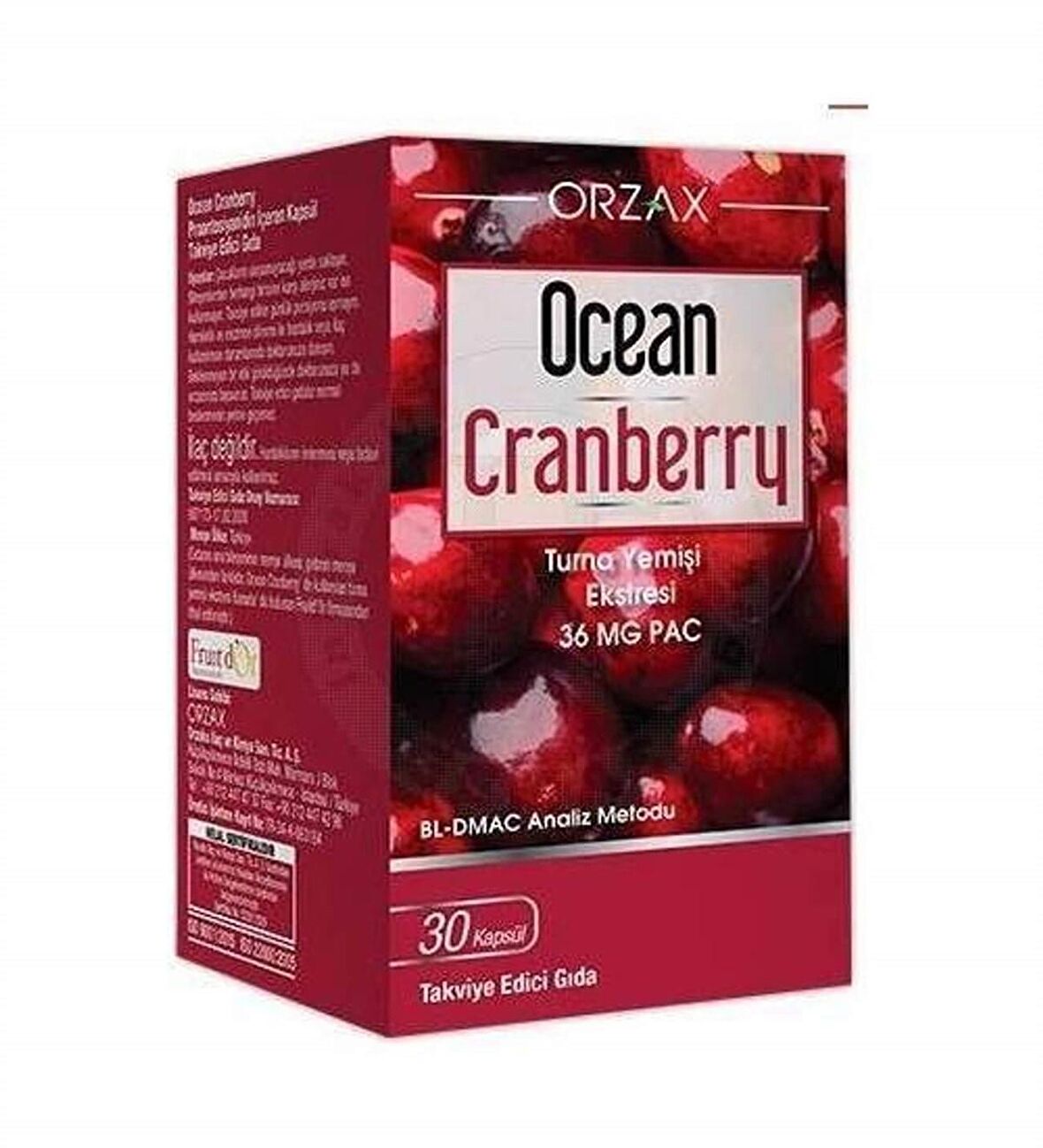 Ocean Cranberry Turna Yemişi Ekstresi 36 mg Pac 30 Kapsül