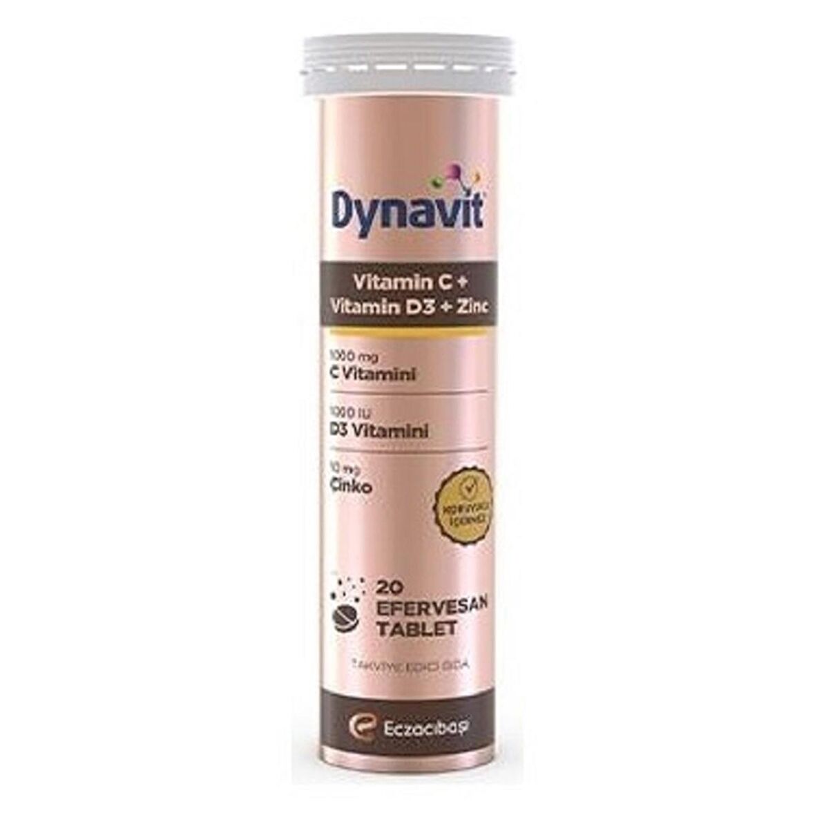 Dynavit Vitamin C + Vitamin D3 + Zinc Efervesan 20 Tablet