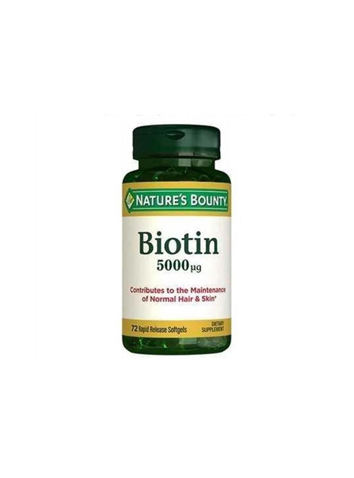 Nature's Bounty Biotin 5000 mcg 72 Kapsül