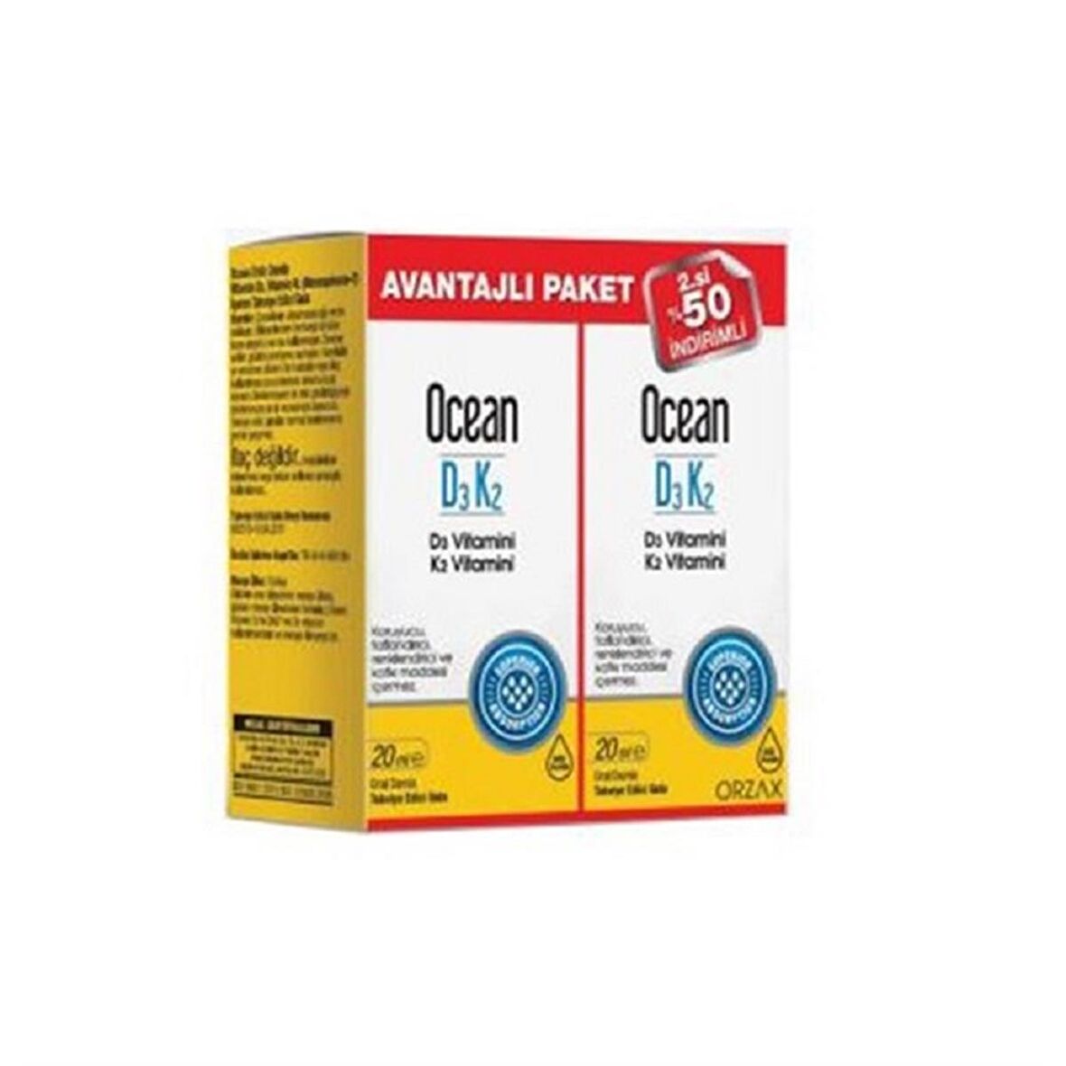 Ocean D3K2 Damla 20 ml + İkincisi %50 İndirimli