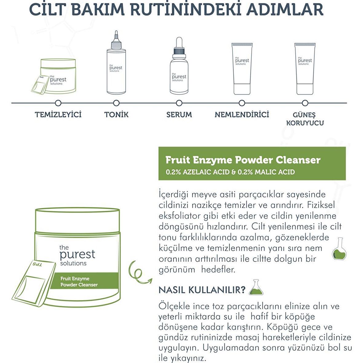 Fruit Enzyme Powder Cleanser 55 gr - Meyve Asitleri Içeren Toz Temizleyici