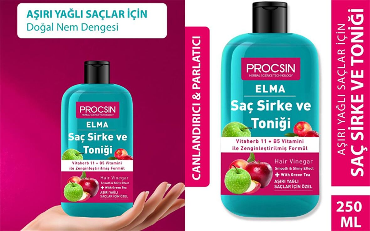 Procsin Elmalı Saç Sirke ve Toniği 250 ml