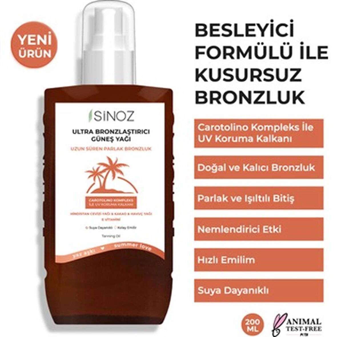 Sinoz Kusursuz Bronzlaştırıcı Güneş Yağı Spreyi 200 ml