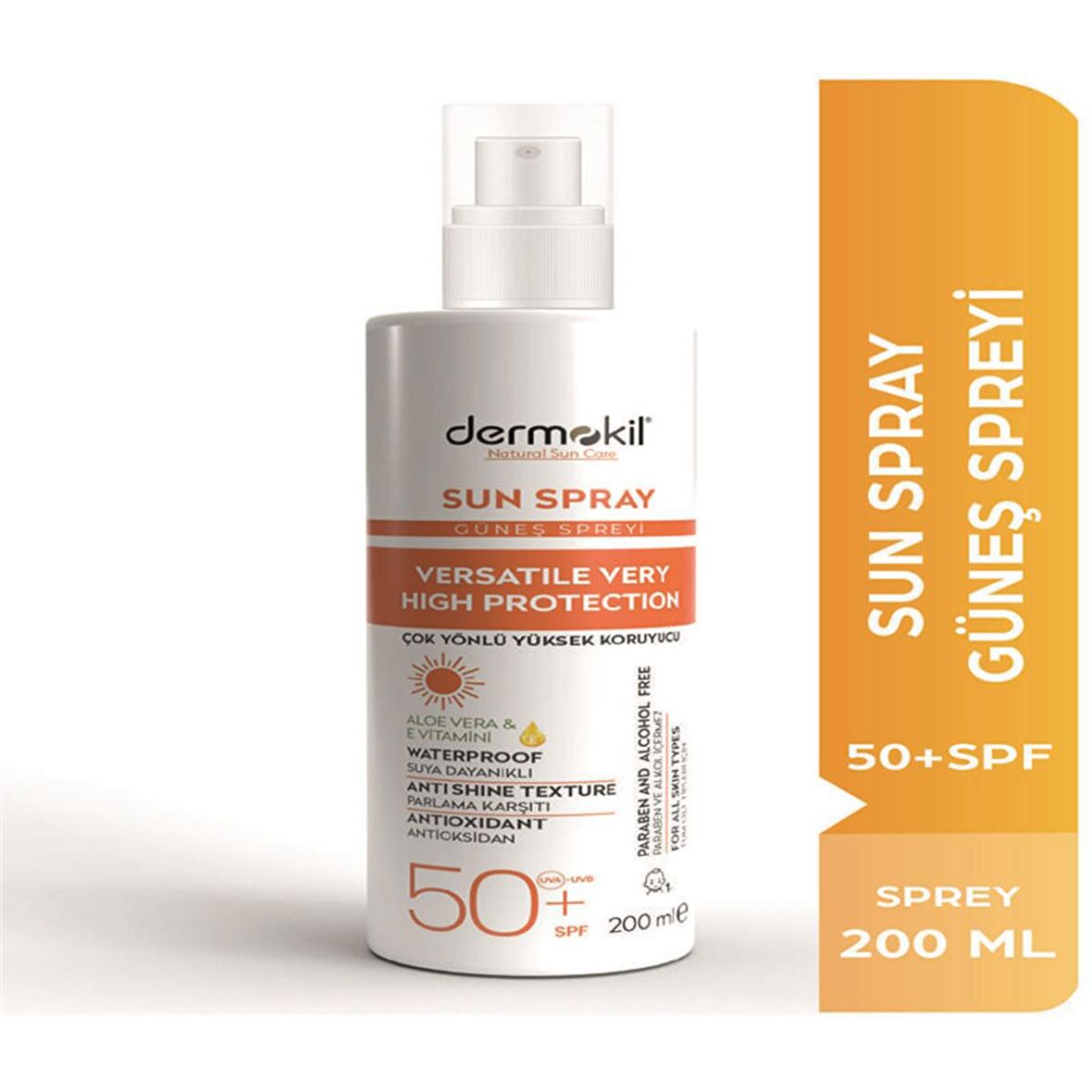 Dermokil Sun Sprey - Çok Yönlü Yüksek Koruyucu Güneş Spreyi SPF50 200 ml