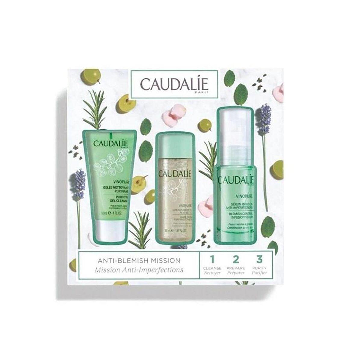 Caudalie Vinopure Serum Set 50 ml & Vinopure Jel 30 ml & Vinopure Purifying Tonik 50 ml