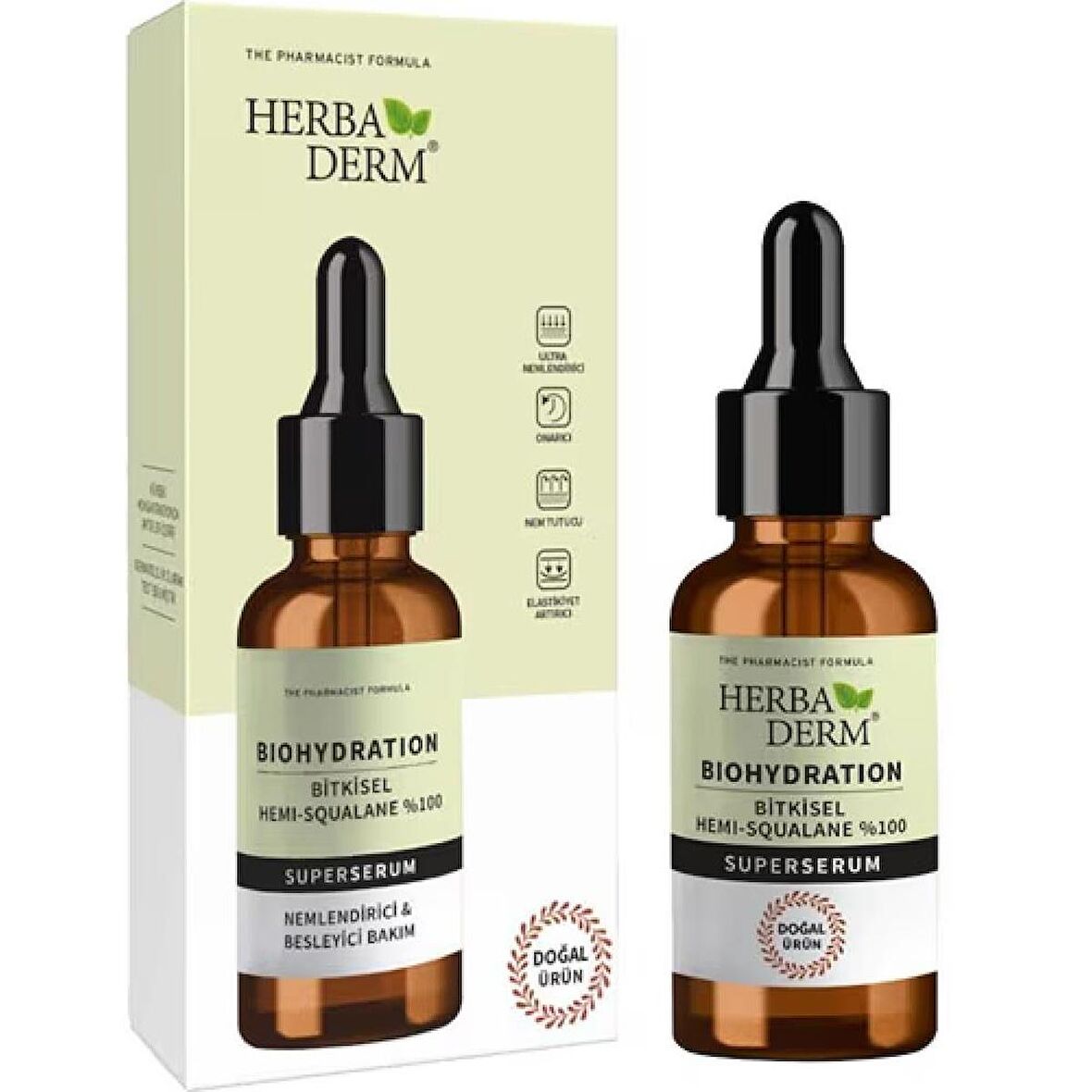 Herbaderm Süper Serum Biohydration %100 Hemi-Squala 30 ml