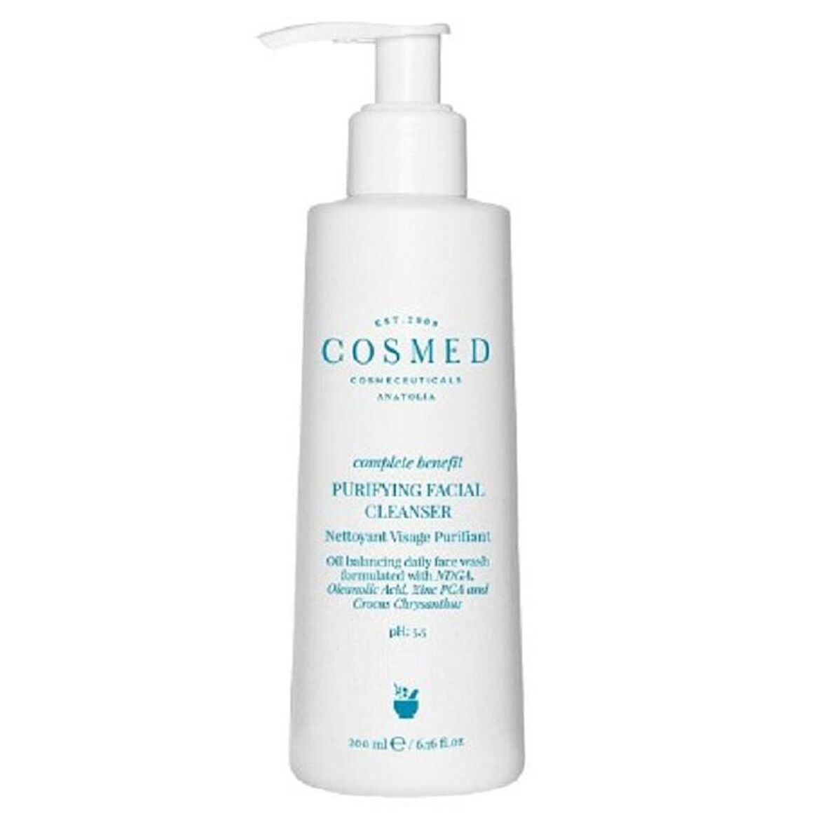 Cosmed Complete Benefit Purifying Facial Cleanser - Yağlı ve Akne Eğilimli Ciltlere Özel Arındırıcı Yüz Temizleme Jeli PH5.5 200 ml