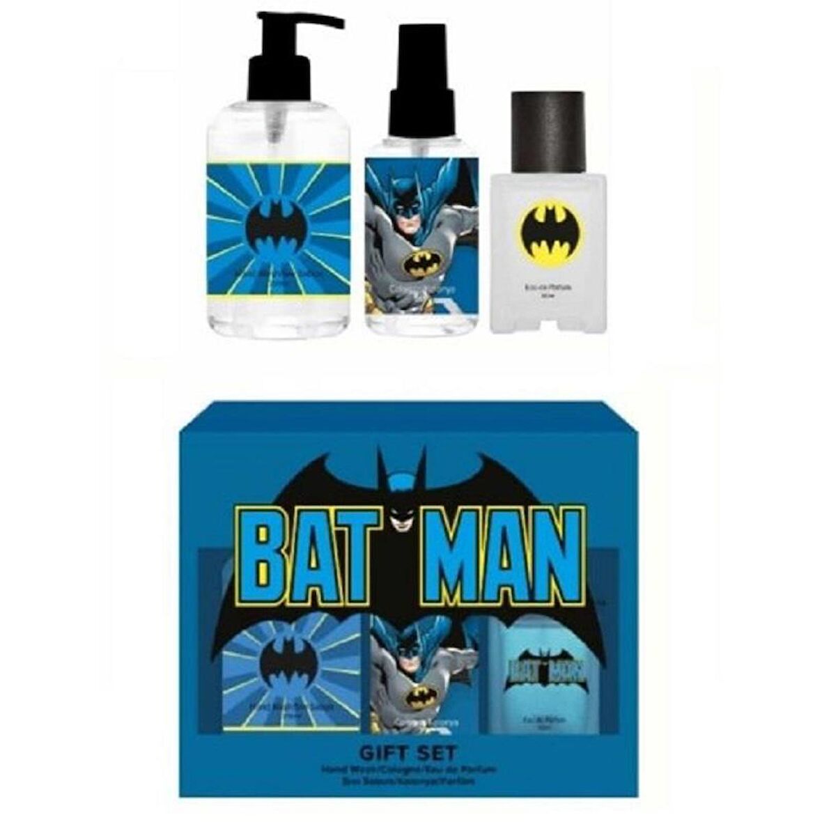 Rebul Warner Bros Batman Gift Set - Kolonya 100 ml + Sıvı Sabun 250 ml + Parfüm 20 ml