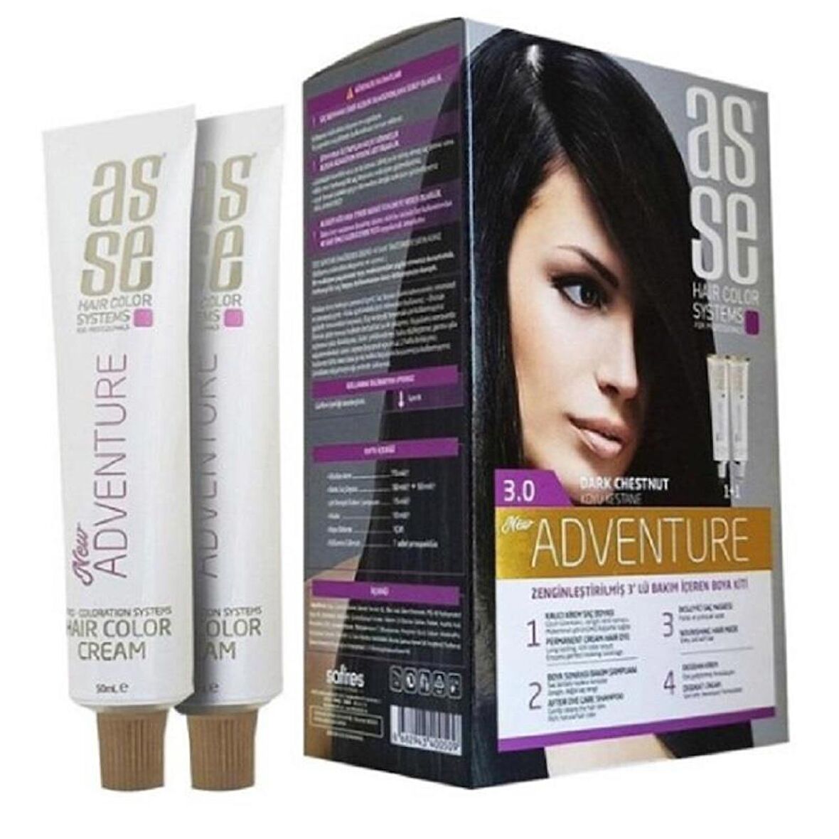 Asse Hair Color System Saç Boyası Koyu Kestane No: 3.00