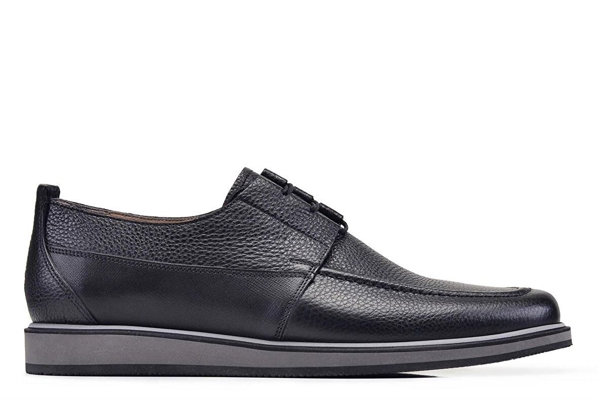 Hakiki Deri Siyah Günlük Bağcıklı Erkek Ayakkabı -11661-