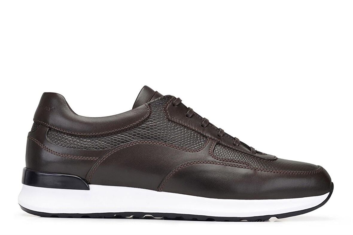 Hakiki Deri Kahverengi Sneaker Erkek Ayakkabı -11351-