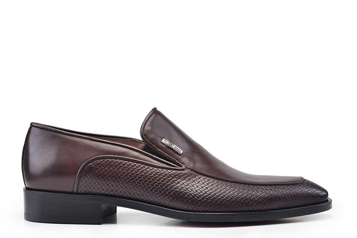 Kahverengi Klasik Loafer Kösele Erkek Ayakkabı -11006-