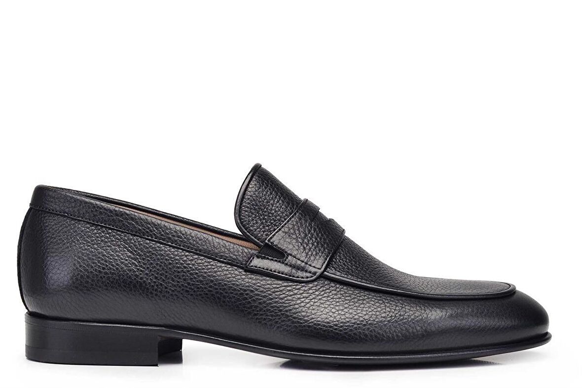 Siyah Klasik Loafer Kösele Erkek Ayakkabı -90955-