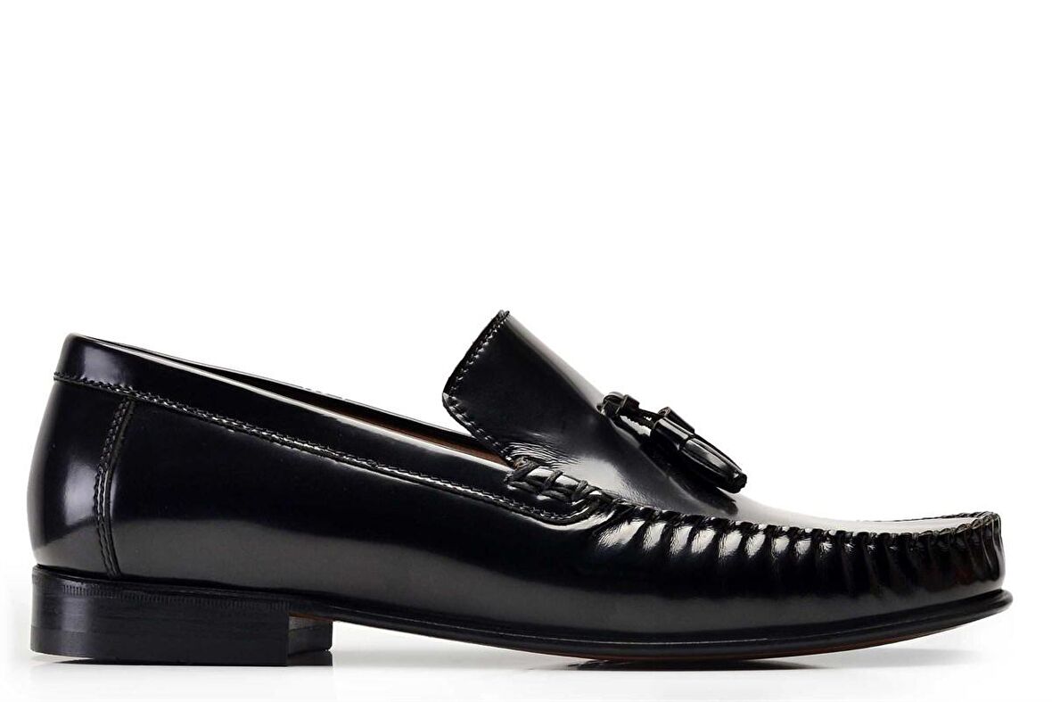 Siyah Püsküllü Rok Ayakkabı -10189-