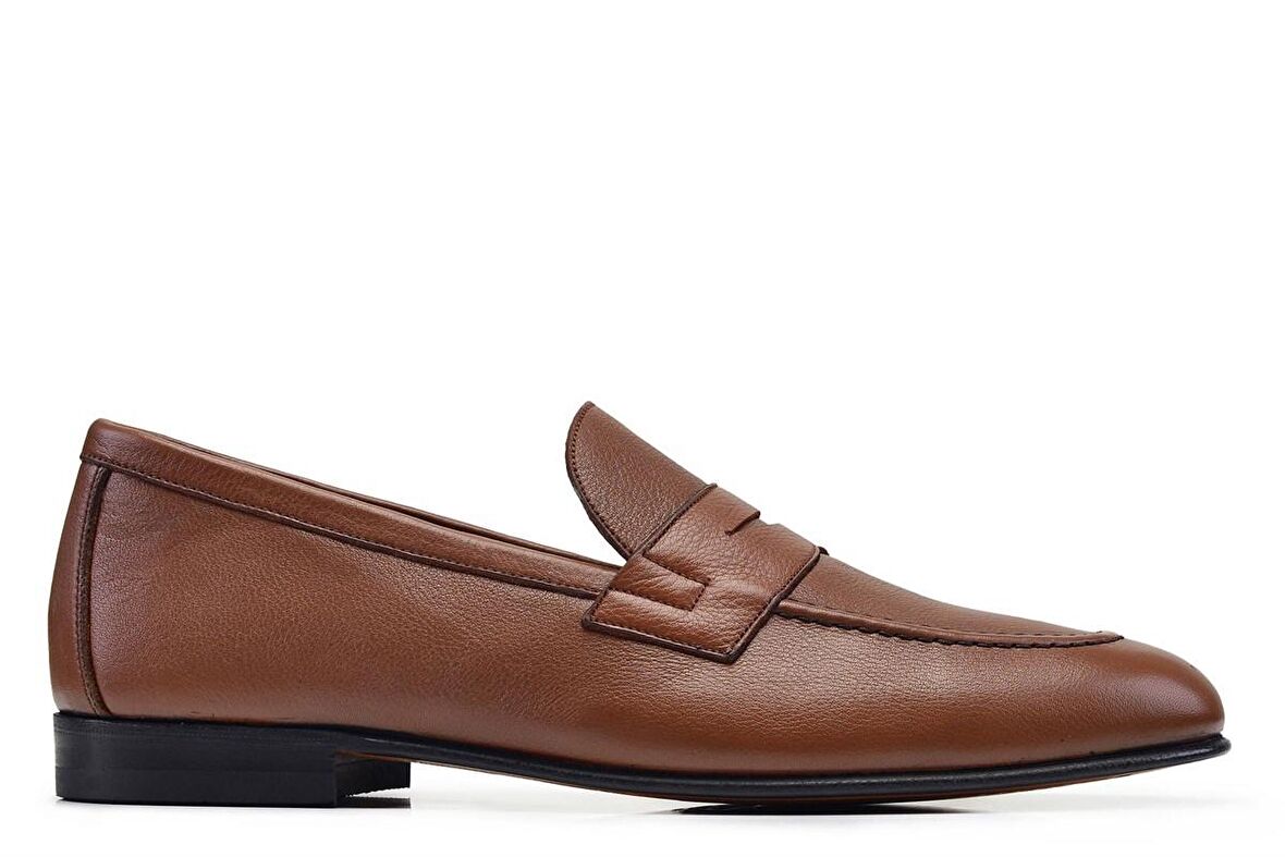 Taba Klasik Loafer Kösele Erkek Ayakkabı -12686-
