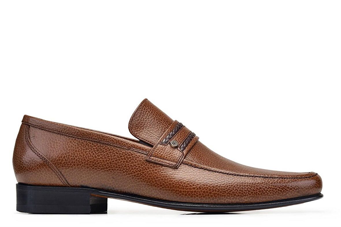 Taba Bağcıksız Kösele Erkek Ayakkabı -12301-