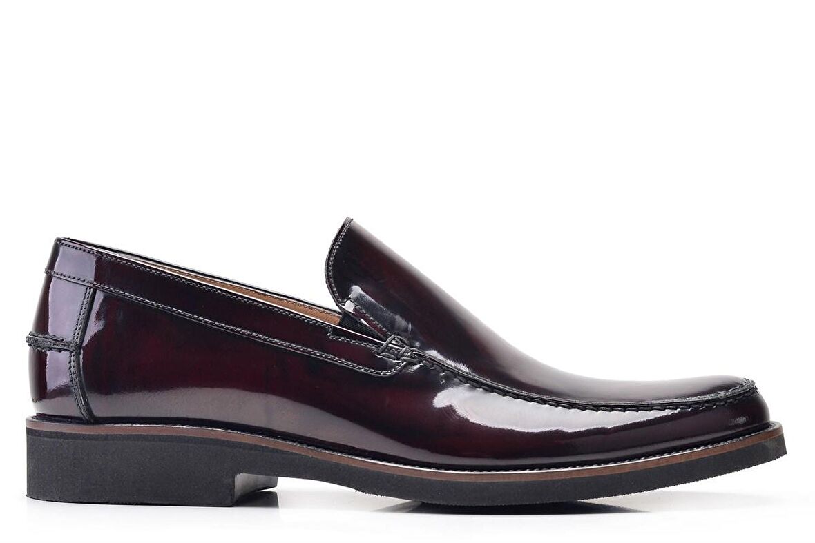 Hakiki Deri Bordo Günlük Loafer Erkek Ayakkabı -10774-