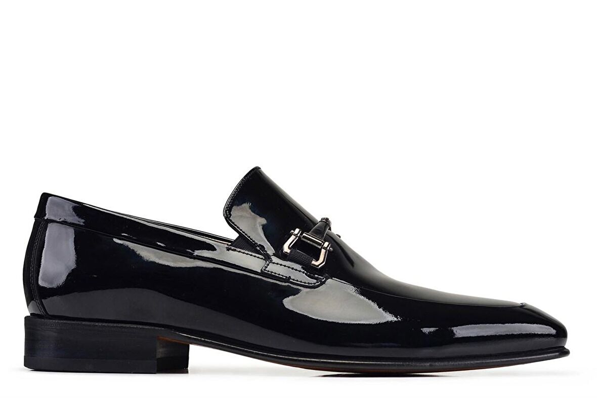 Siyah Klasik Loafer Kösele Erkek Ayakkabı -47702-