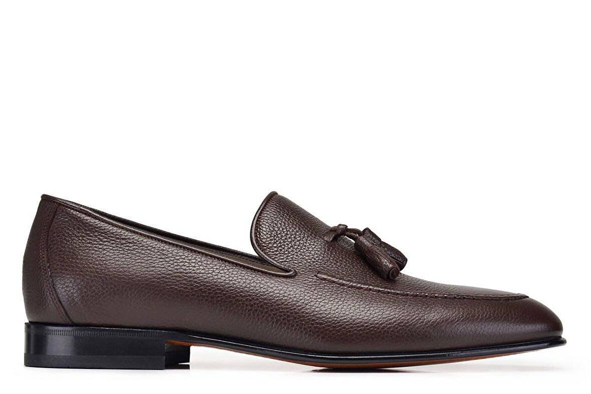Kahverengi Klasik Loafer Kösele Erkek Ayakkabı -10819-