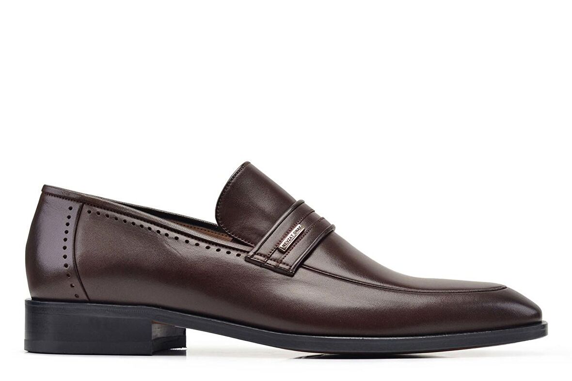 Kahverengi Klasik Loafer Kösele Erkek Ayakkabı -22001-