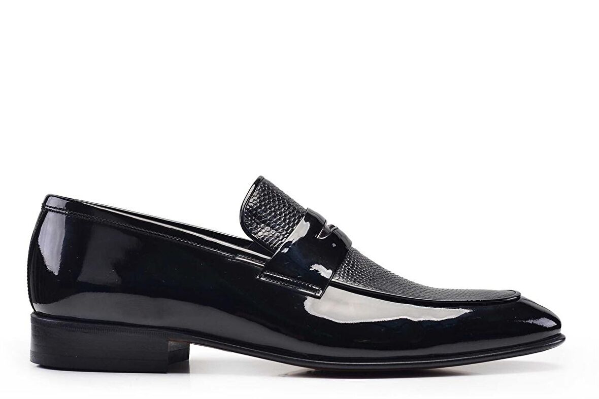 Siyah Klasik Loafer Kösele Erkek Ayakkabı -10942-