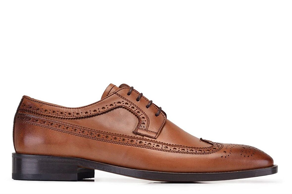 Taba Klasik Bağcıklı Kösele Erkek Ayakkabı -8790-