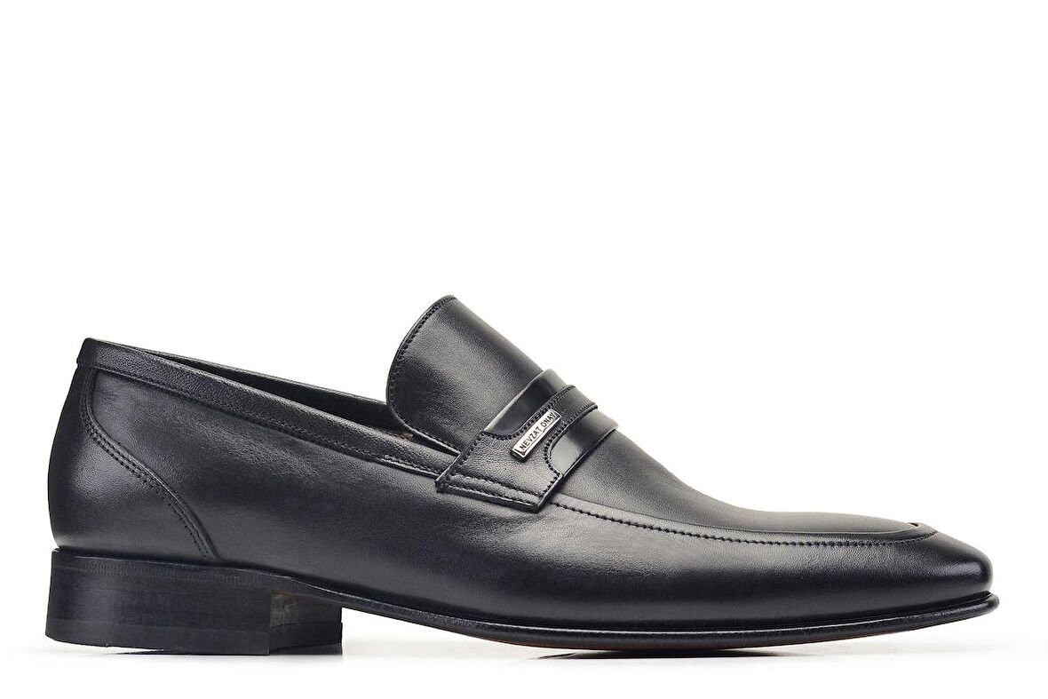 Siyah Klasik Loafer Kösele Erkek Ayakkabı -13922-