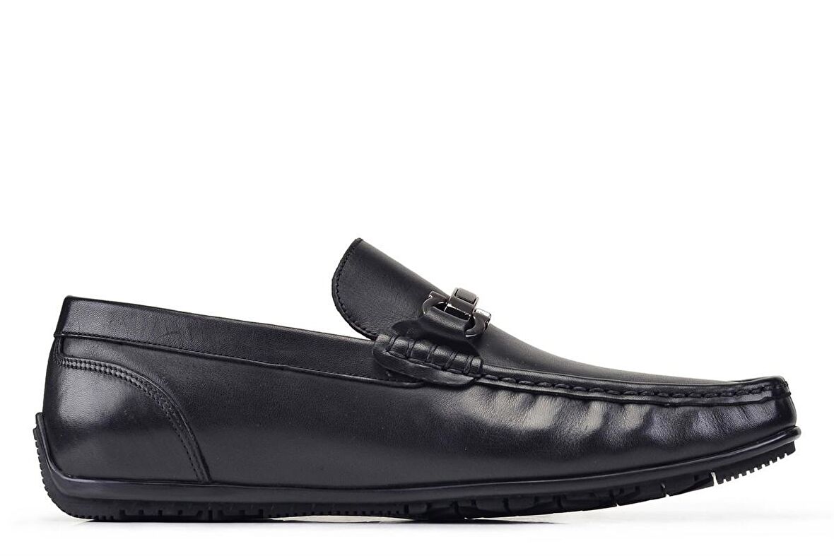 Siyah Bağcıksız Yazlık Loafer Erkek Ayakkabı -95401-