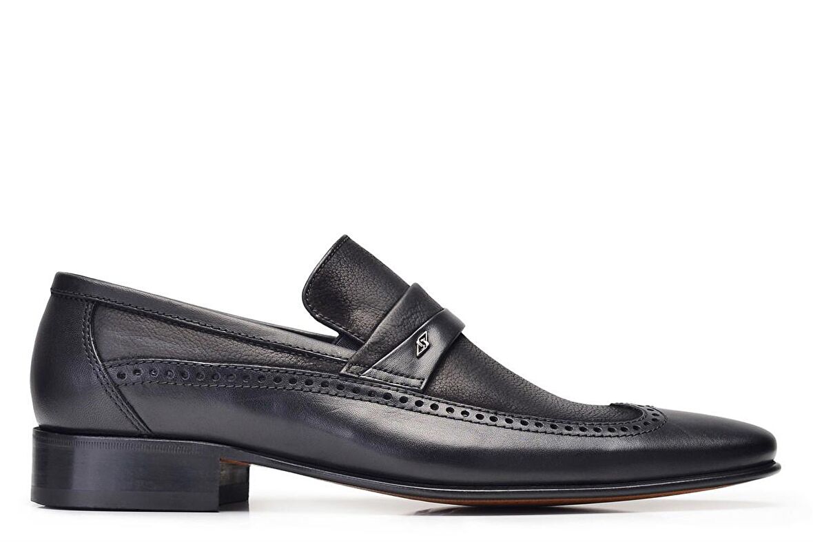 Siyah Klasik Loafer Kösele Erkek Ayakkabı -6967-