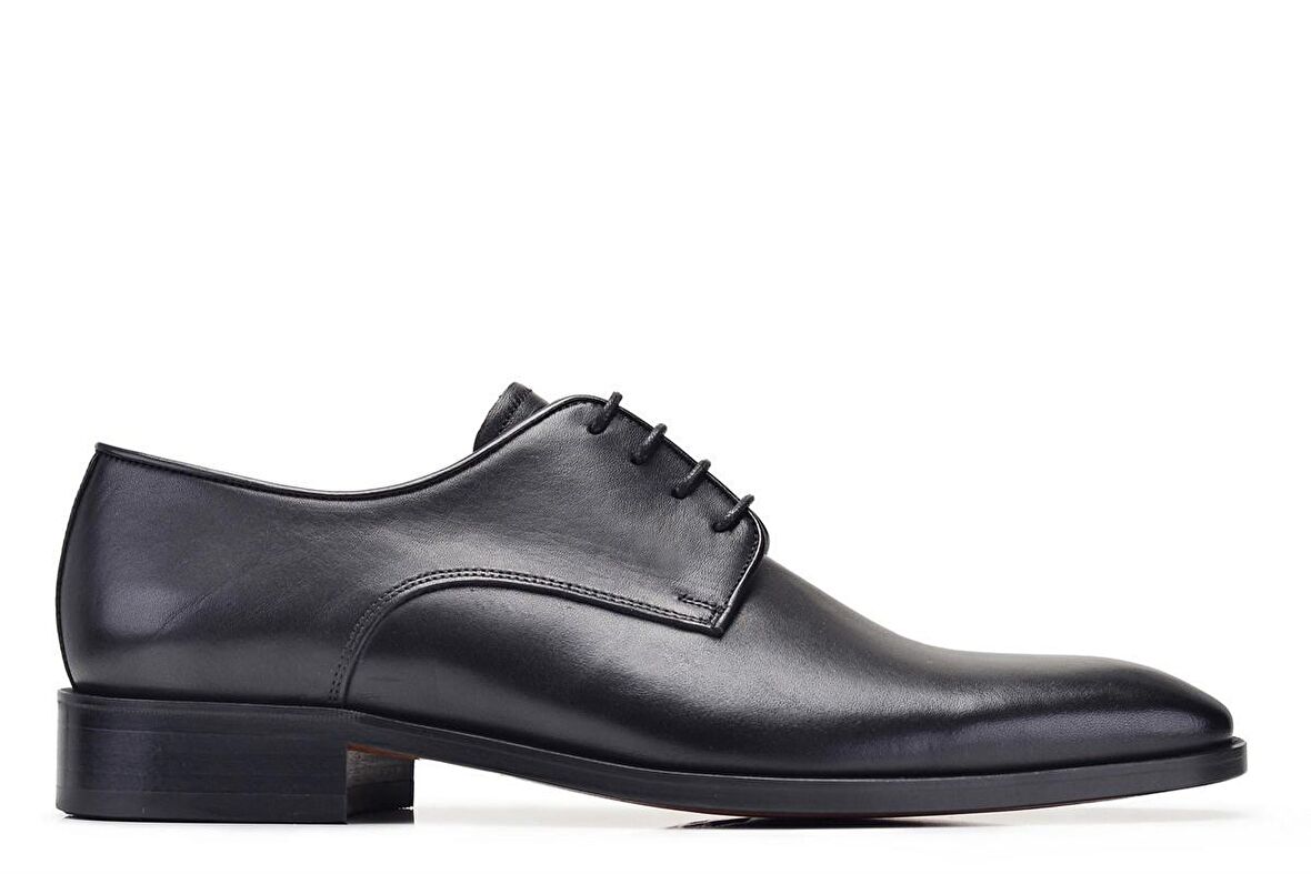 Siyah Klasik Bağcıklı Kösele Erkek Ayakkabı -12234-