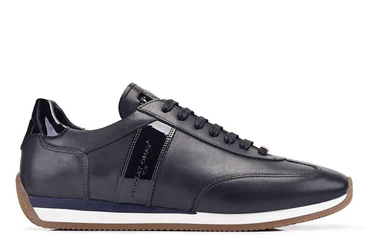 Siyah Ant Siyah Rugan Sneaker Ayakkabı -11481-