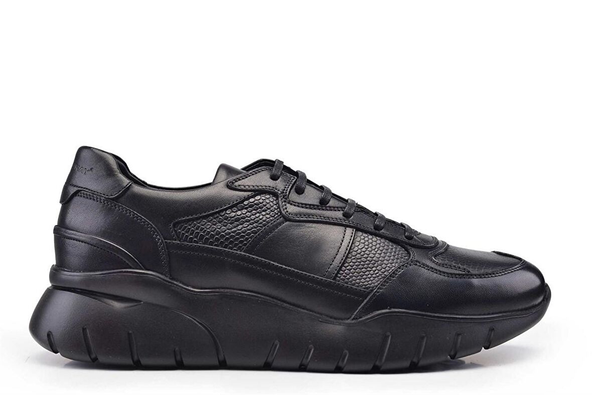 Siyah Str Baskı Sneaker Ayakkabı -11008-