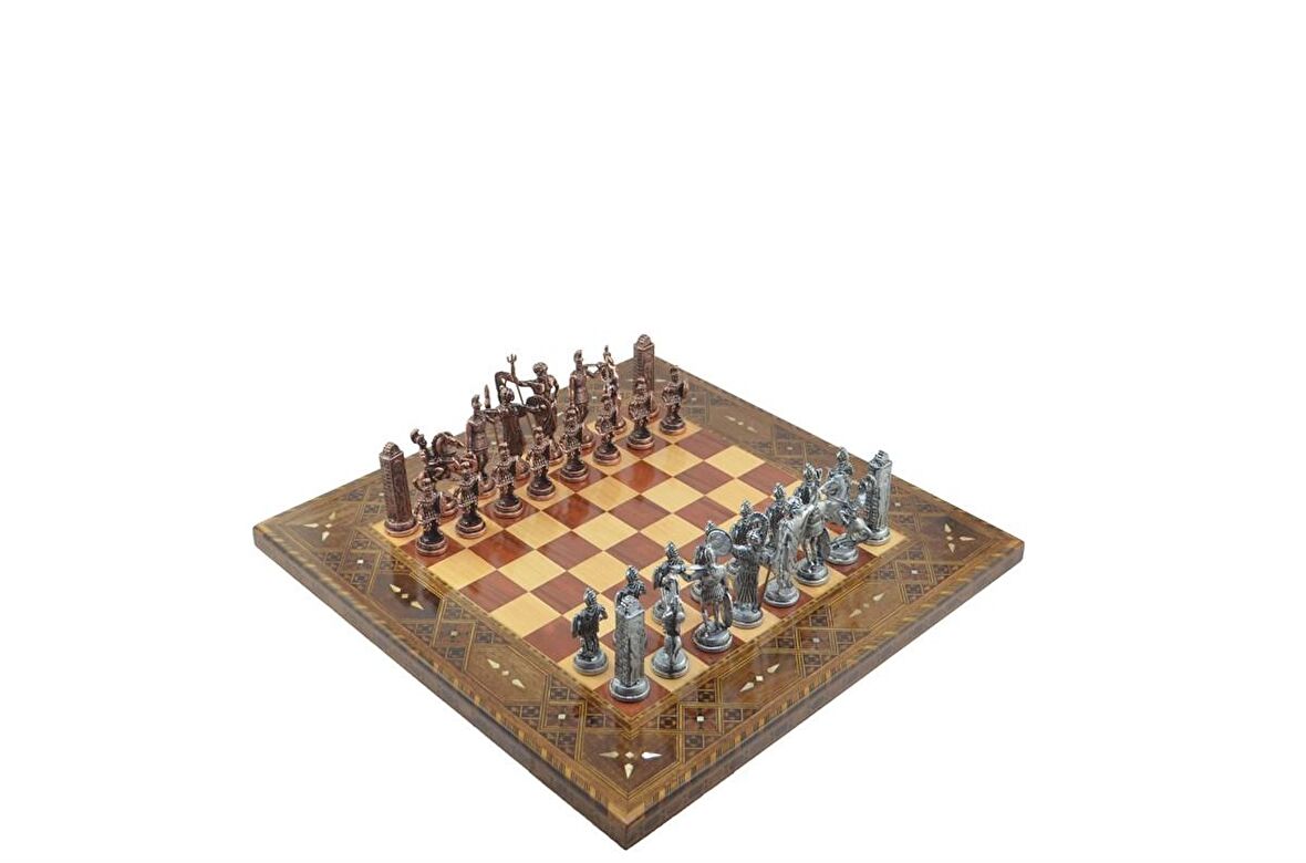 Gifthome Metal Satranç Takımı/Seti;Battal,Yunan,An