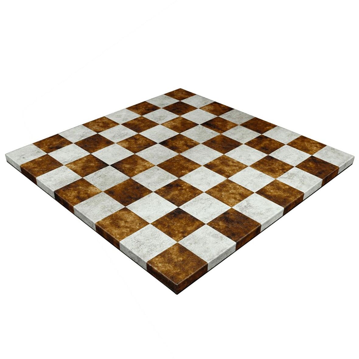 (Sadece Tahta İsteyene) Karamel-Krem, Deri Kaplama, MDF, Ahşap Satranç Tahtası (37x37 cm)